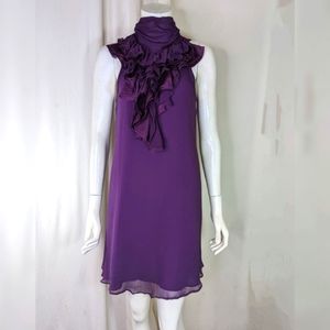 Romantic Purple Silk Dress Ruffles Couture Miss Me Romance